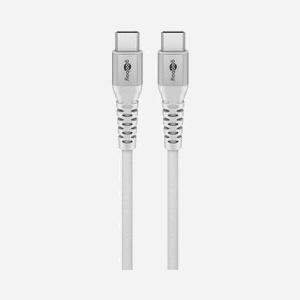 Câble Goobay 70192 USB 2.0 USB-C vers USB-C 0.5m, 480 Mbit/s, Tressé Textile, Diamètre 3.3mm, Certification CE/WEEE - Miniature 2