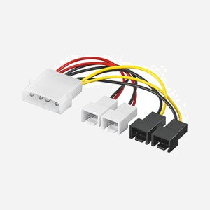 Goobay 93632 Câble d'alimentation interne 0.15m, 4 broches vers 4x 2-pin, pour ventilateur, noir/rouge/jaune, certifié WEEE
