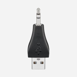 Goobay 93981 Adaptateur USB-A Mâle vers Jack 3.5mm Mâle Noir – Connecteurs Droit, Liaison Audio Standard, 1 Pièce