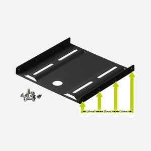Goobay 93990 : Support de Montage Universel pour Disque Dur 2.5" Noir 100x100x10mm, Compatible Châssis PC, Certification CE - Miniature 2