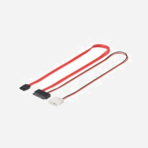 Goobay 95714 : Câble d'alimentation interne 0.5m, Connecteur Mâle vers Molex (4-pin) Femelle, Rouge, Facteur de forme droit. - Miniature 1