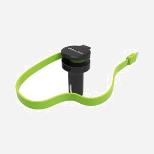 RealPower 257636 Chargeur Auto Universel Allume-cigare 1x USB 2.0 5V/2.4A Câble 0.58m Noir/Vert, Entrée 12-24V, 73x38x38mm, 34g - Miniature 2