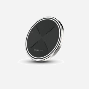 Terratec ChargeAIR dot! Chargeur sans Fil 10W Noir/Argent, Entrée 5V, Sortie 9V/2A, Recharge Rapide, Port Micro-USB, Efficacité 80%, Câble 1m
