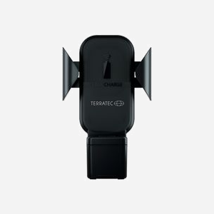 Terratec ChargeAir All Car Support Actif pour Mobile/Smartphone & Smartwatch, Charge Induction, Allume-cigare, 5-9V, Noir, 160x116x90mm