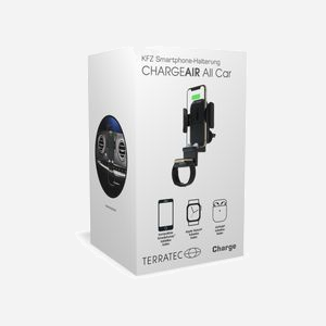 Terratec ChargeAir All Car Support Actif pour Mobile/Smartphone & Smartwatch, Charge Induction, Allume-cigare, 5-9V, Noir, 160x116x90mm - Miniature 5