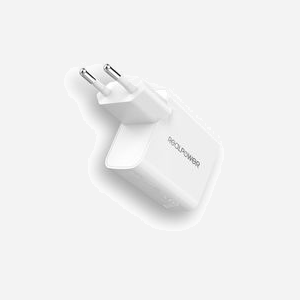 RealPower PC-20 Chargeur Secteur USB-A 3.2 Gen 1 + USB-C 20W Quick Charge pour Smartphone/Tablette, Protections Surtension/Surchauffe/Court-circuit, Blanc - Miniature 2