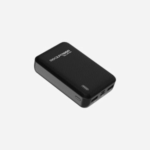 RealPower PB-10000 SE Batterie Externe 10000mAh LiPo Noir, 2x USB-A + 1x USB-C, Charge Rapide, Entrée Micro-USB/USB-C, 5V 2.4A, CE - Miniature 1