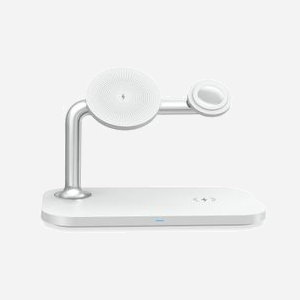 RealPower ChargeAIR Mag - Chargeur USB Intérieur 15W Qi, 1x USB-C, Compatible Smartphone, Smartwatch, Écouteurs, MagSafe, Blanc, Câble 1m, CE/RoHS - Miniature 2