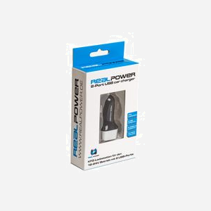 RealPower 176635 : Chargeur Auto/Secteur Universel 2 Ports USB 2.0 - 5V/2.4A, Protection Surtension/Court-circuit - Noir/Argent - 12-24V - Miniature 2