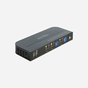 DeLOCK Commutateur KVM HDMI 4K 60Hz 2 Ports, USB 3.0/2.0, Audio, Sélection par Souris/Clavier/Bouton/Télécommande, Alimentation Secteur - Miniature 2