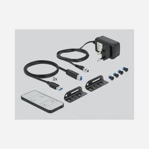 DeLOCK Commutateur KVM HDMI 4K 60Hz 2 Ports, USB 3.0/2.0, Audio, Sélection par Souris/Clavier/Bouton/Télécommande, Alimentation Secteur - Miniature 3