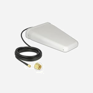 DeLOCK Antenne LTE Externe 7-9 dBi SMA Mâle, Blanche, Câble RG-58 5m, Compatible GSM/UMTS/Bluetooth/WLAN 2.4GHz/ZigBee/DECT/Z-Wave