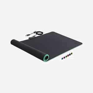 DeLOCK 12555 Tapis de Souris Gaming RGB 920x303x3 mm Noir, Rétroéclairage Rouge/Vert/Bleu, Connexion USB Type-A, Câble 2 m