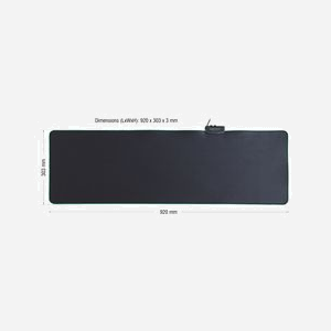 DeLOCK 12555 Tapis de Souris Gaming RGB 920x303x3 mm Noir, Rétroéclairage Rouge/Vert/Bleu, Connexion USB Type-A, Câble 2 m - Miniature 2
