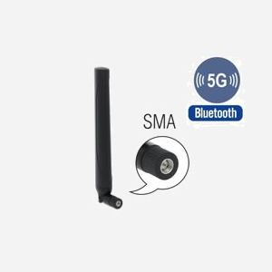 DeLOCK Antenne 5G LTE SMA Mâle 2.3 dBi Omni ABS Noir 617-5000 MHz - ROS 3-4 - Connecteur pivotant - Dimensions 197 x 28 x 16 mm - Miniature 2