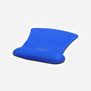 DeLOCK Tapis de Souris Ergonomique Bleu avec Repose-Poignet 255 x 207 x 20 mm, Surface Monochromatique, Poids 110g, Conditionnement Sachet Polyéthylène