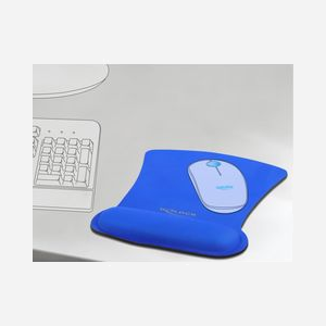 DeLOCK Tapis de Souris Ergonomique Bleu avec Repose-Poignet 255 x 207 x 20 mm, Surface Monochromatique, Poids 110g, Conditionnement Sachet Polyéthylène - Miniature 3