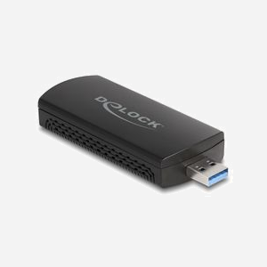 DeLOCK Adaptateur USB Wi-Fi 6 AX1800 Dual Band (1201+574 Mbps) WLAN, Normes IEEE 802.11ax/ac/n/g/b/a, Bi-bande 2.4/5 GHz, Antenne 3dBi, Chipset Realtek RTL8832BU - Miniature 2