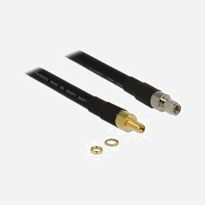 DeLOCK Câble Coaxial 10m SMA Mâle vers SMA Femelle CFD400/LLC400, Impédance 50 Ohm, Noir, Référence 13011