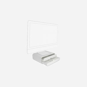 DeLOCK Support Écran Bureau Blanc 230x325x120mm, Capacité 30kg, 1 Écran, avec 2 Tiroirs Rangement, Construction Plastique, Référence 18325 - Miniature 3