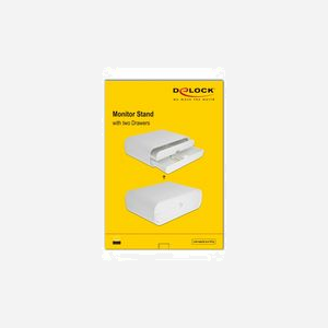 DeLOCK Support Écran Bureau Blanc 230x325x120mm, Capacité 30kg, 1 Écran, avec 2 Tiroirs Rangement, Construction Plastique, Référence 18325 - Miniature 5