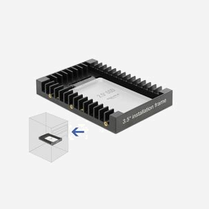 DeLOCK Bâti d'Installation 3.5" pour Lecteur 2.5" SATA III, Support HDD/SSD 12.5mm, Plastique Noir, Transfert 6 Gbit/s, 101x147x20mm - Miniature 4