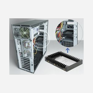 DeLOCK Bâti d'Installation 3.5" pour Lecteur 2.5" SATA III, Support HDD/SSD 12.5mm, Plastique Noir, Transfert 6 Gbit/s, 101x147x20mm - Miniature 5
