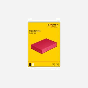 DeLOCK Boîte de Protection HDD 3.5" Rouge - Étui Plastique 112x162x31mm - Support 1 Disque Dur 3.5" - Référence 18374 - Miniature 4