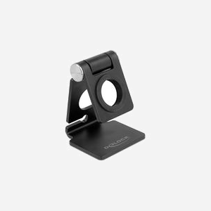 DeLOCK 18429 - Support Actif Réglable pour Smartwatch - Aluminium Noir - 65x65mm - Gestion Câble Intégrée - Compatible Tous Modèles