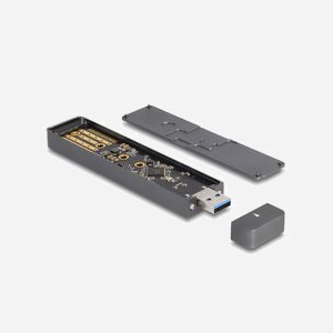 DeLOCK Boîtier Externe USB 10Gbps pour SSD M.2 NVMe/SATA (2230/42/60/80) USB Type-A Mâle - Chipset Realtek RTL9210B - Aluminium - Windows/macOS/Linux/Android - Miniature 2