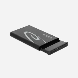 DeLOCK Boîtier Externe 2.5" SATA HDD/SSD USB 3.2 Gen 2 Type-C, Aluminium Noir, Chipset VIA VL716, Support UASP, 9.5mm, 4 To Max. - Miniature 2