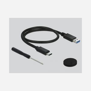 DeLOCK Boîtier Externe 2.5" SATA HDD/SSD USB 3.2 Gen 2 Type-C, Aluminium Noir, Chipset VIA VL716, Support UASP, 9.5mm, 4 To Max. - Miniature 3