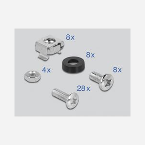 DeLOCK Support Rail DIN 19" 4U Noir - Kit de Montage Métal 306x485x176mm avec Rails DIN 35mm pour Rack 19 pouces, 16 pièces (Réf. 42632) - Miniature 4