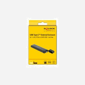 DeLOCK Boîtier Externe USB Type-C 3.2 Gen 2 pour M.2 NVMe PCIe/SATA SSD (2230/42/60/80) - Chipset Realtek RTL9210B, Support UASP, Installation sans outil - Miniature 3