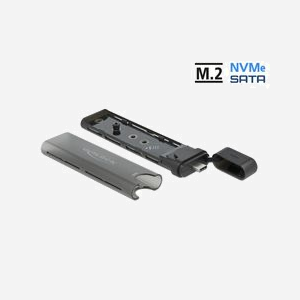 DeLOCK Boîtier Externe USB Type-C 3.2 Gen 2 pour M.2 NVMe PCIe/SATA SSD (2230/42/60/80) - Chipset Realtek RTL9210B, Support UASP, Installation sans outil - Miniature 5