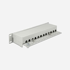 DeLOCK 43299 Baie de Branchements 1U Rackable, 12 Ports RJ-45, Gris, Dimensions 254 x 44 x 109 mm - Miniature 2