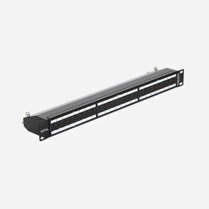 DeLOCK 43320 : Baie de Branchements 24 Ports RJ-45 Cat6a 1U, Montage Rack 19", Métal Noir, Certifiée ISO/IEC 11801, 483x44x109mm