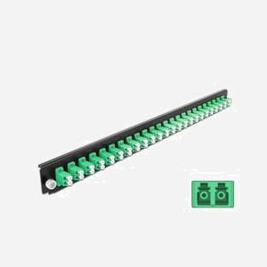 DeLOCK Panneau Frontal 19" 1U Vert - 24 Ports LC Duplex - Connecteurs Fibre Optique - Dimensions : 44 x 44 x 482.6 mm - Référence 43358 - Miniature 2