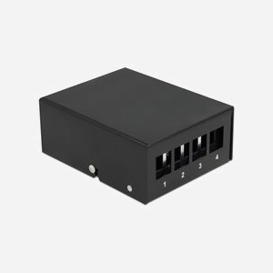 DeLOCK Panneau de Distribution Keystone 4 Ports Noir Métal 87.3x112.5x45.2mm avec Serre-Câbles et Clips Rail DIN - Miniature 1
