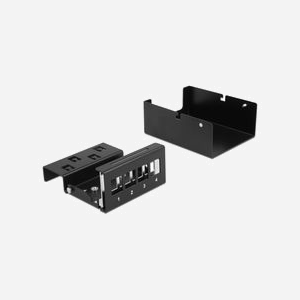 DeLOCK Panneau de Distribution Keystone 4 Ports Noir Métal 87.3x112.5x45.2mm avec Serre-Câbles et Clips Rail DIN - Miniature 3