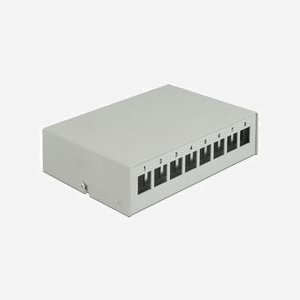 DeLOCK Panneau de Distribution Keystone 8 Ports Gris Métal 112.5x158.5x45.2mm avec Serre-Câbles et Clips Rail DIN - Référence 43412 - Miniature 1