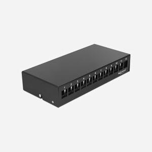 DeLOCK Panneau de Distribution Keystone 12 Ports Noir Métal 112.5x45.5x232mm pour Montage en Baie ou Rail DIN - Référence 43415