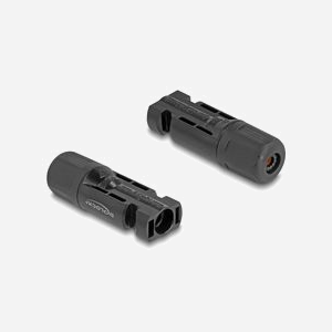 DeLOCK Connecteurs DL4 Solar Mâle/Femelle Noir, 1000V, Paire de connecteurs droits pour câbles photovoltaïques, Dimensions 39x104x18mm, Réf: 60670 - Miniature 2