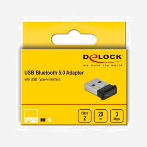 DeLOCK Adaptateur USB Bluetooth 5.0 3 Mbit/s 2.4 GHz - 2.4835 GHz, portée 20m, chipset Realtek RTL8761BUV, compatible Windows, 13x19x6mm - Miniature 3