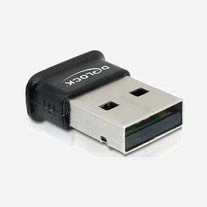 DeLOCK Adaptateur USB 2.0 Bluetooth 4.0 3 Mbit/s, Portée 10m, 2.4GHz, Compatible Windows XP à Windows 7, Noir, 16x19.5x8.1mm, Réf: 61889