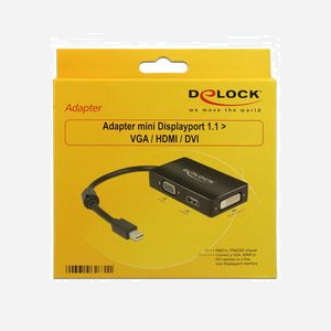 DeLOCK Adaptateur Mini DisplayPort vers VGA+HDMI+DVI, 0.16m, Noir, Résolution 1920x1200, Modes 1080p, Connecteur Mâle/Femelle, Type Passif - Miniature 2