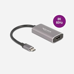 DeLOCK Adaptateur USB Type-C vers HDMI 8K (DP Alt Mode) - Résolution 7680x4320 @ 60Hz, HDCP, Chipset VIA VL103/Realtek RTD2173 - Compatible Windows/macOS/Linux/Android