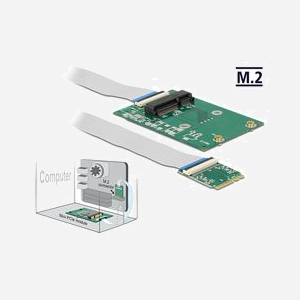 DeLOCK 62848 : Convertisseur Interne M.2 vers Mini PCI Express pour Modules WLAN, Bluetooth, GNSS, 3G, HSPA, NFC - Température 0-80°C - Miniature 4