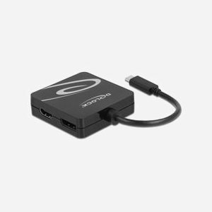 DeLOCK Adaptateur USB Type-C vers VGA DVI HDMI DisplayPort, Résolution 3840x2160, DP 1.2, Compatible Windows/Linux Kernel 5.8/Android - Miniature 3