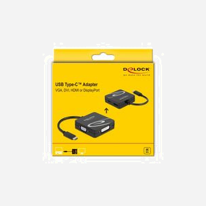 DeLOCK Adaptateur USB Type-C vers VGA DVI HDMI DisplayPort, Résolution 3840x2160, DP 1.2, Compatible Windows/Linux Kernel 5.8/Android - Miniature 4